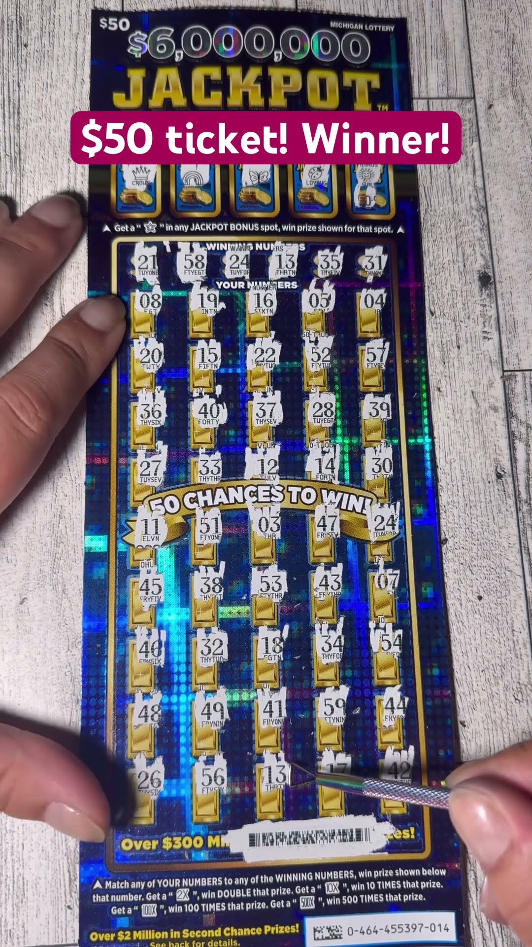 Michigan scratch off lottery ticket! WINNER 🔥 play lottery jackpot 