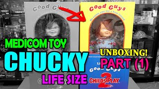 [Child's play2] Medicom toy life size chucky good guys review unboxing. Part1.(Smiley version)