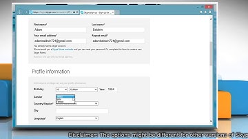 Create an account on Skype® for Windows® Desktop in Windows® 8.1