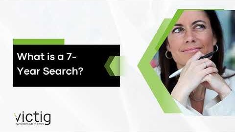 7 Year Search Criminal Background Check