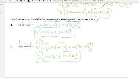 Precalculus 2 - 5.4 Product to Sum Formulas