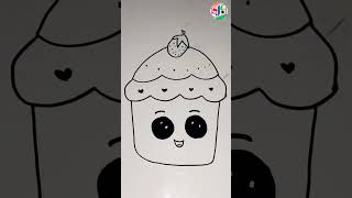 Draw So Cute Cup Cake Drawing cupcake tranding drawing art sketch cute yt shorts viral