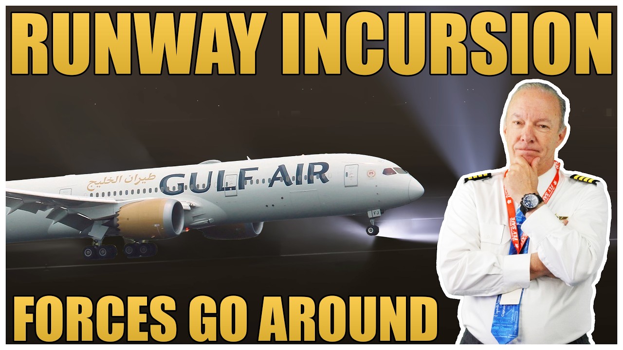 Самолет Gulf Air выехал на действующую взлетно-посадочную полосу во время посадки | Реакция капит...