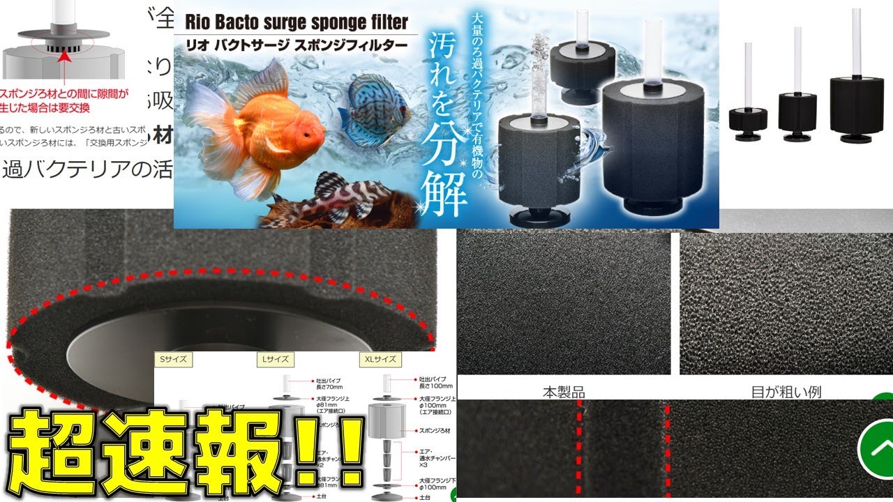 速報】カミハタが新しいスポンジフィルターを発売した件について 