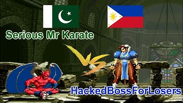 SNK vs. Capcom - SVC Chaos Super Plus - Serious Mr Karate vs HackedBossForLosers FT10