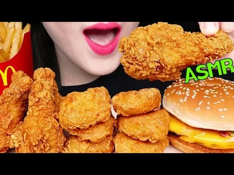 أصوات الأكل الدجاج المقرمش اتحداك ما تجووع FRIED CHICKEN ASMR