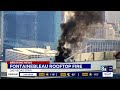 Smoke billows from Fontainebleau Las Vegas rooftop image