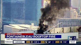 Smoke billows from Fontainebleau Las Vegas rooftop image