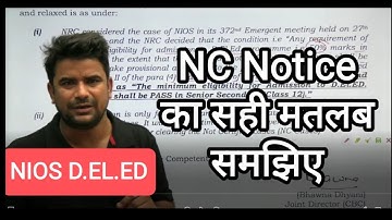NIOS D.EL.ED NC Problem Notice Real Meaning I Deepak Himanshu