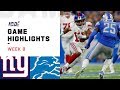 Giants vs. Lions Week 8 Highlights | NFL 2019