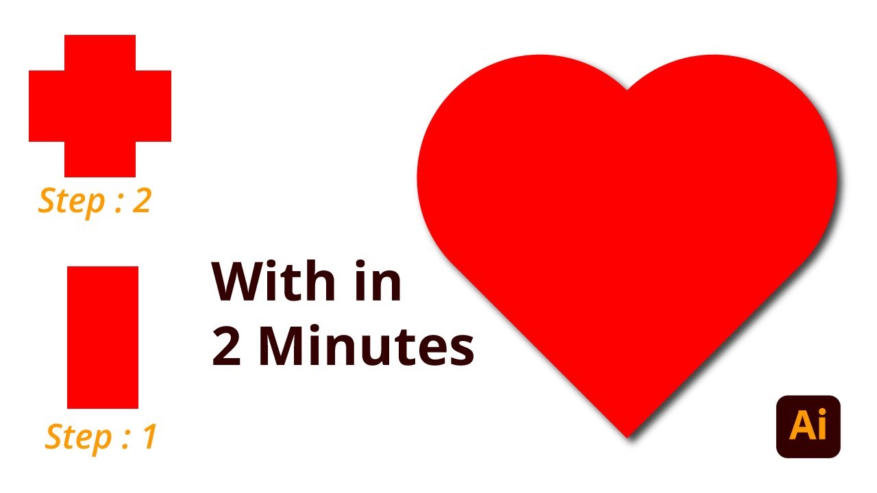 QUICKER way to Create Heart Shape in Illustrator | Adobe Illustrator CC Bangla Tutorial