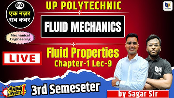 🚧 Fluid Mechanics Fluid Properties New Updated 2025-26 | Up Polytechnic 3rd Semester Chapter-1 Lec-9