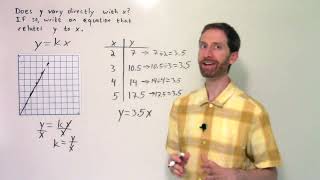 6 3 Video 2 Determining Direct Variation from Tables of Data