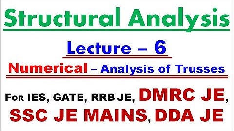 Numerical on  STRUCTURAL ANALYSIS - Lecture 6 | DMRC/SSC JE MAINS/STATE AE/JE