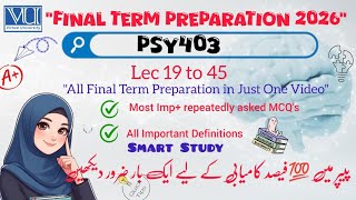PSY403 Social Psychology Final Term Preparation 2025 &amp; 26 Most Important Repeated MCQs Past Papers
