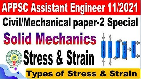 Stress & Strain APPSC AE Civil & mechanical Paper 2 Class for All Aspirants by SRINIVASMech