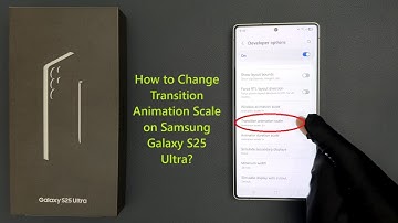How to Change Transition Animation Scale on Samsung Galaxy S25 Ultra?