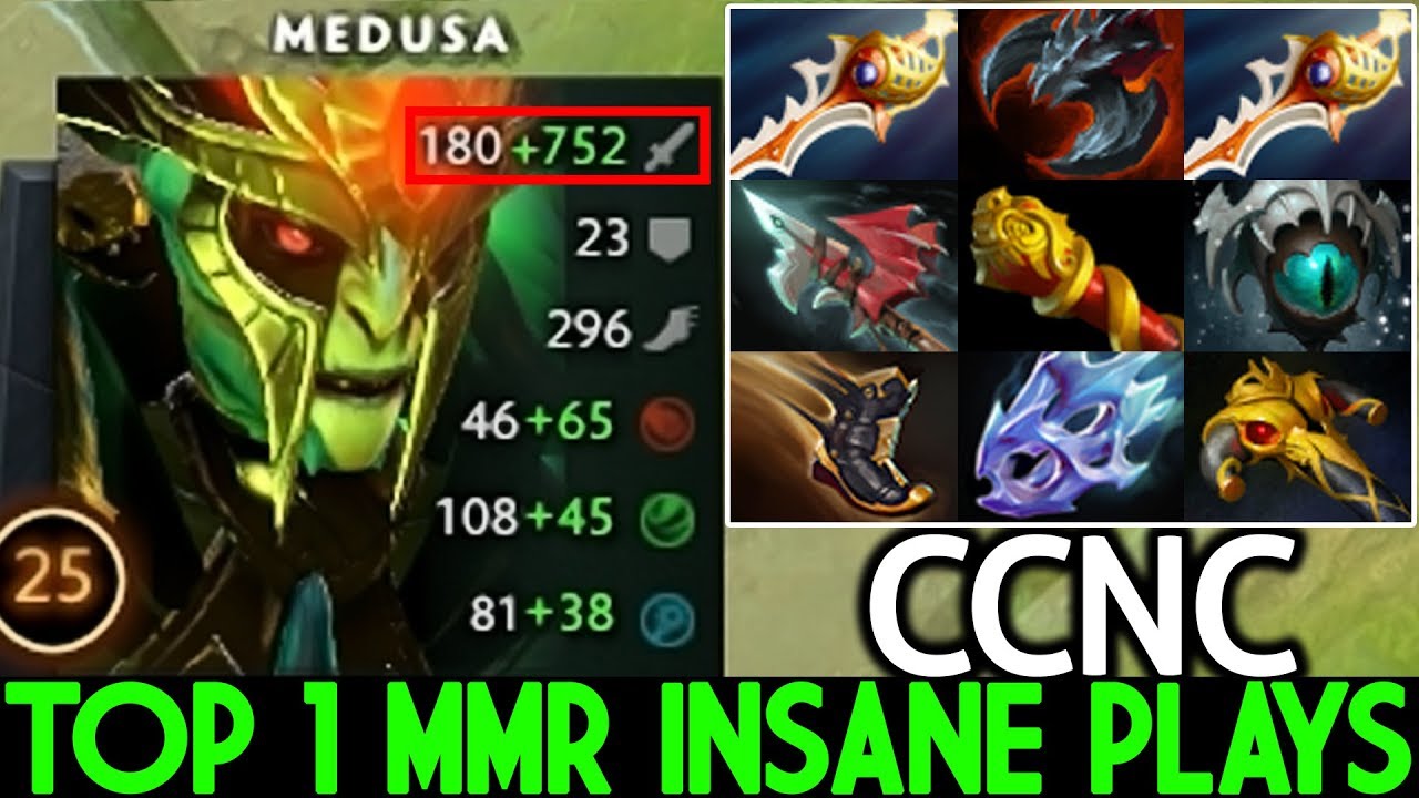 CCnC [Medusa] 2 Rapier Build 900 Dmg/Hit Full 9 Slotted Pro Gameplay 7.22 Dota 2 - YouTube