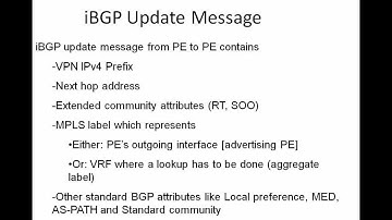 MPLS IPVPNs - iBGP Update Message