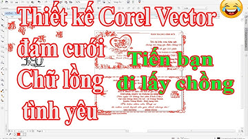 Mẫu thiệp cưới đẹp thiết kế Corel Vector đám cưới Chữ lồng tình yêu