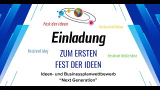 Livestream vom 1. FEST DER IDEEN, Ideen- und Businessplanwettbewerb “Next Generation”