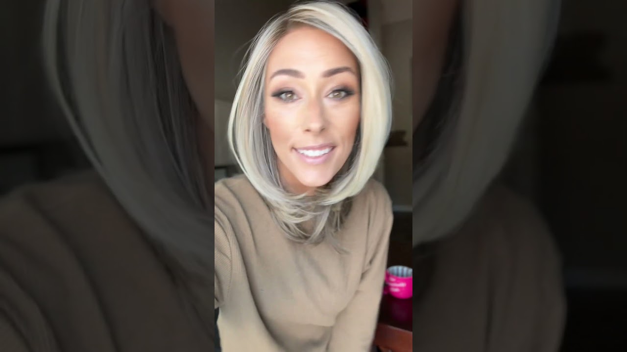 Hair transformation using a wig, Drew by Jon Renau 