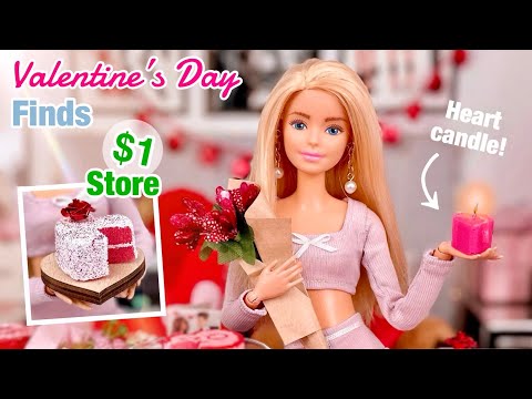 Barbie Doll Valentine’s Day Finds! Dollar Store Haul & Crafts + Decorating a Doll Room