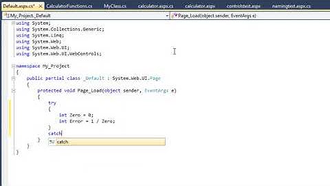 ASP.NET 4.0 Essential Skills Lesson 7-6: Use try and catch to handle errors