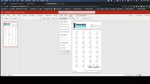 Converting a Worksheet to a Digital Worksheet in Powerpoint Online