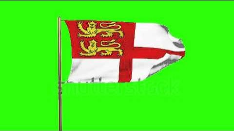 Sark flag waving in the wind. Green screen, alpha matte. Loopable animation Stock video by