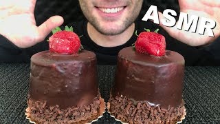 Asmr eating strawberry chocolate cake ...