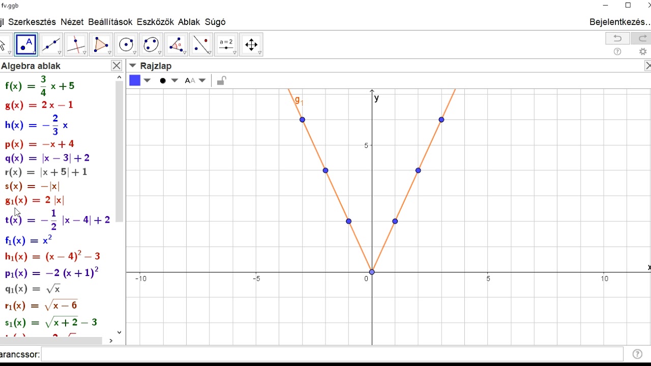 9. o. Függvények ábrázolása (minden típus) - YouTube