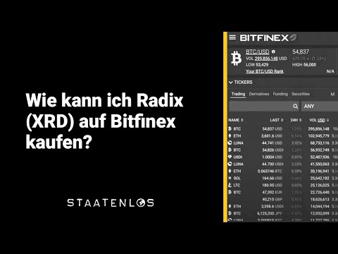Radix (XRD) auf Bitfinex kaufen erklärt