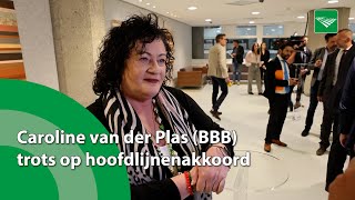 Caroline van der Plas (BBB) trots op hoofdlijnenakkoord