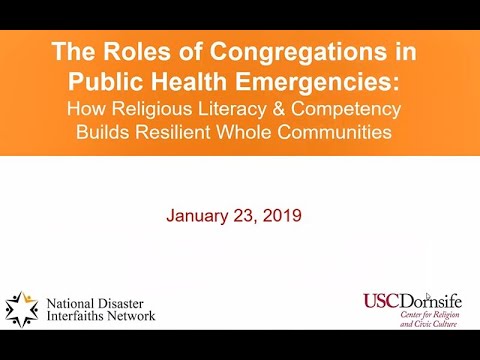 The Role of Congregations in Public Health Emergencies - The Role of Congregations in Public Health Emergencies