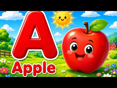 Phonic sound with two words a for apple b for ball english alphabet for toddlers @Ronukitv