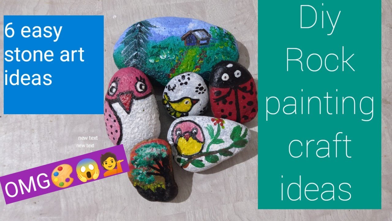 6 easy stone art ideas/Diy Rock painting craft ideas for beginners