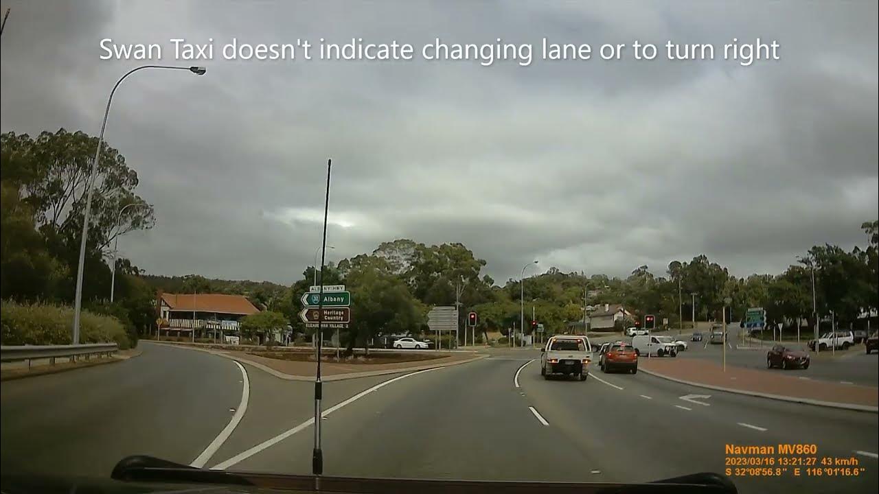Swan Taxi not indicating for lane change or turning right YouTube