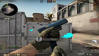 CS:GO with Wall 1 VS 5 with Bots on Expert Difficulty on de_dust2