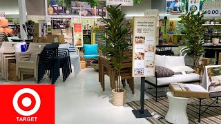 TARGET PATIO FURNITURE OUTDOOR CHAIRS TABLES BENCHES DECOR SHOP WITH ME SHOPPING STORE WALK THROUGH