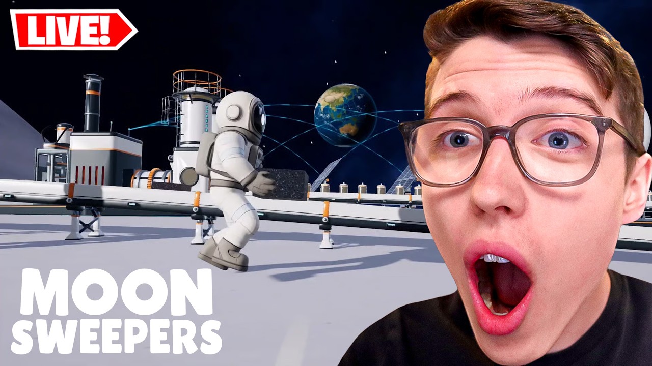 🔴LIVE - CLEANING THE ENTIRE MOON! (MOON SWEEPERS)