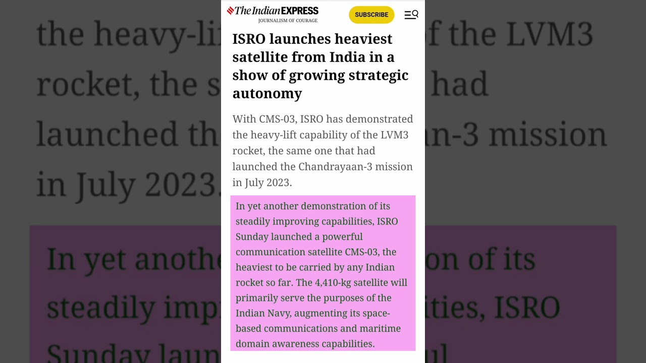 ISRO Launches Heaviest Rocket....