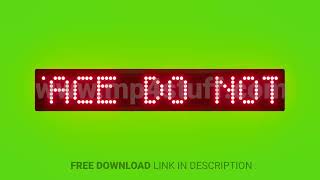 Caution Hot Surface Do Not Touch Scrolling Red Dot Matrix LED Text Animation on Green Screen Seamles