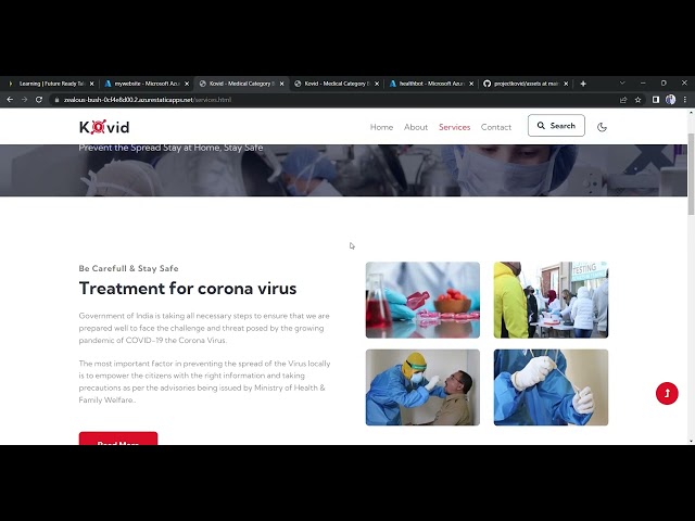 Learning  Future Ready Talent  project demo using Azure web static app and Azure health bot