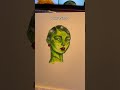 Power of lineart #watercolor #drawing #coloring #greenart #portrait
