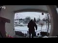 Person Slips on Icy Porch and Tumbles Down Steps