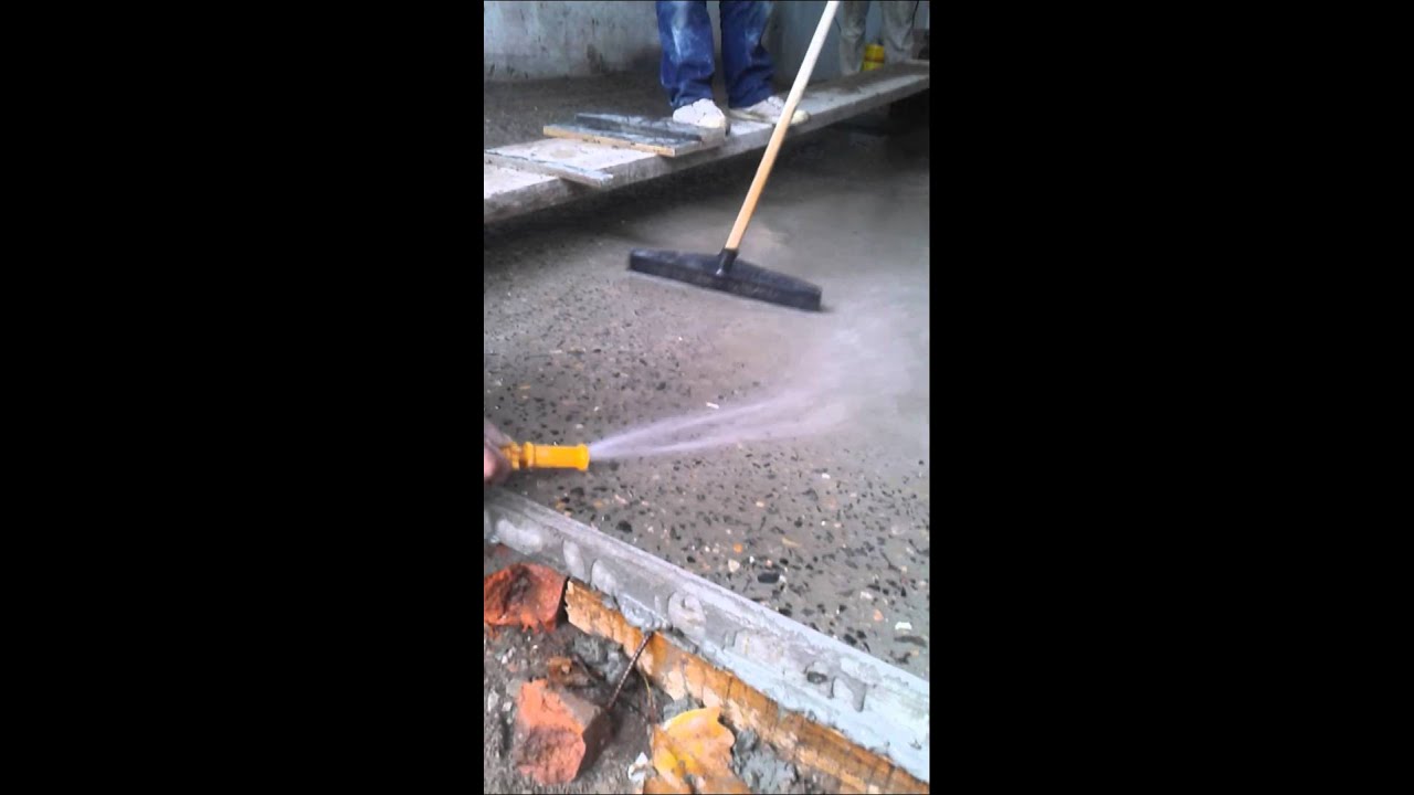 Piso de piedra lavada youtube De Ideas Concreto banqueta