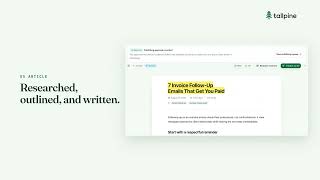 How Tallpine turns business expertise into articles | 38-second walkthrough