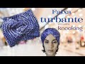 Como fazer faixa/ turbante para cabelo trico com agulha croche knooking passo a passo @marlythibes