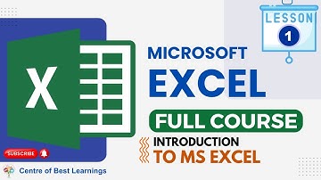 Introduction to Excel | Microsoft Excel Tutorial for Beginners | Full Course | Lesson 1